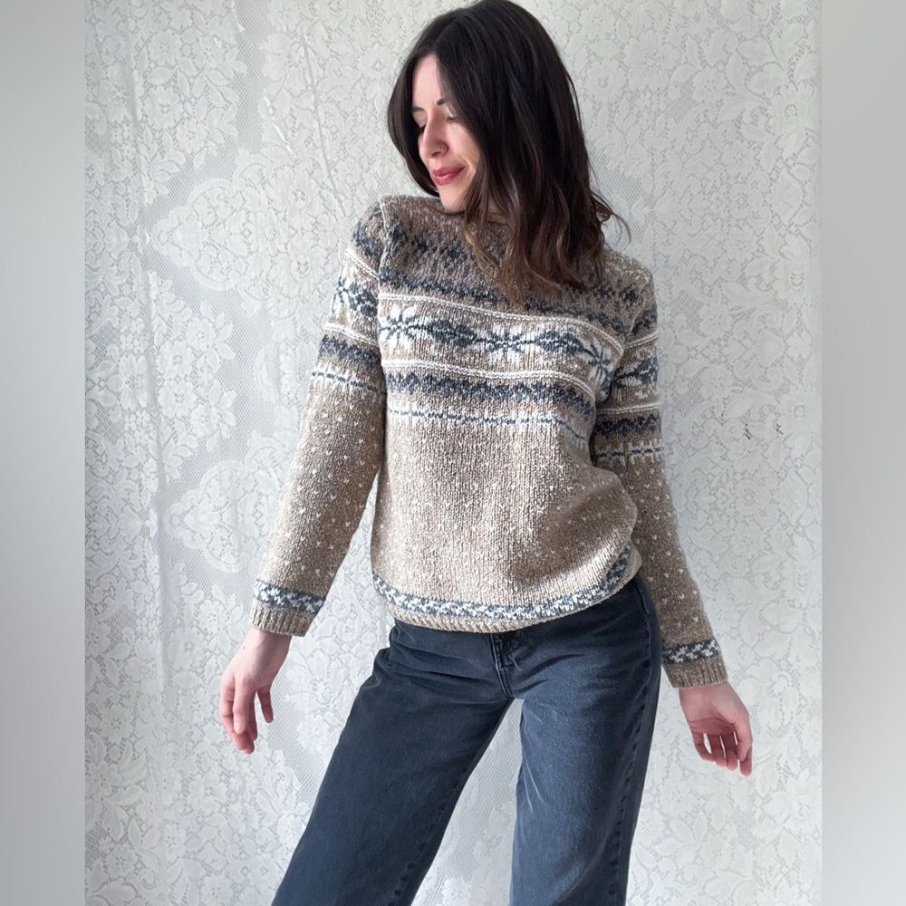 Croft & Barrow Fair Isle Cream Knit Sweater – Cozy Winter Classic